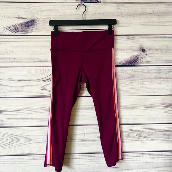 Athleta Purple Side Stripe Contender Capri Leggings - Picture 2 of 13